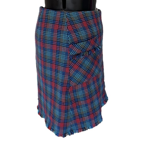 Boden Preppy Plaid A-line Skirt with Fringe - Picture 4 of 12